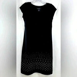 Karen Cane Women’s Silver Studded Sheath Black Dress. Size XS
